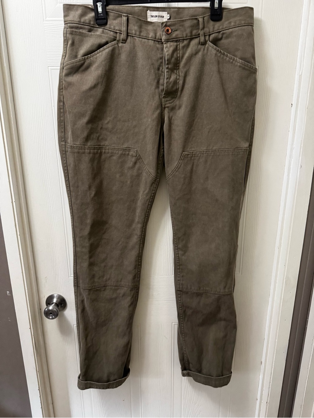 Taylor Stitch Olive Green Work Chinos